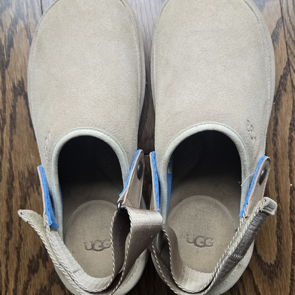 UGG Tan Flats with Blue Accents